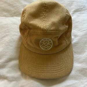 Tan Corduroy Cap with Embroidered Logo